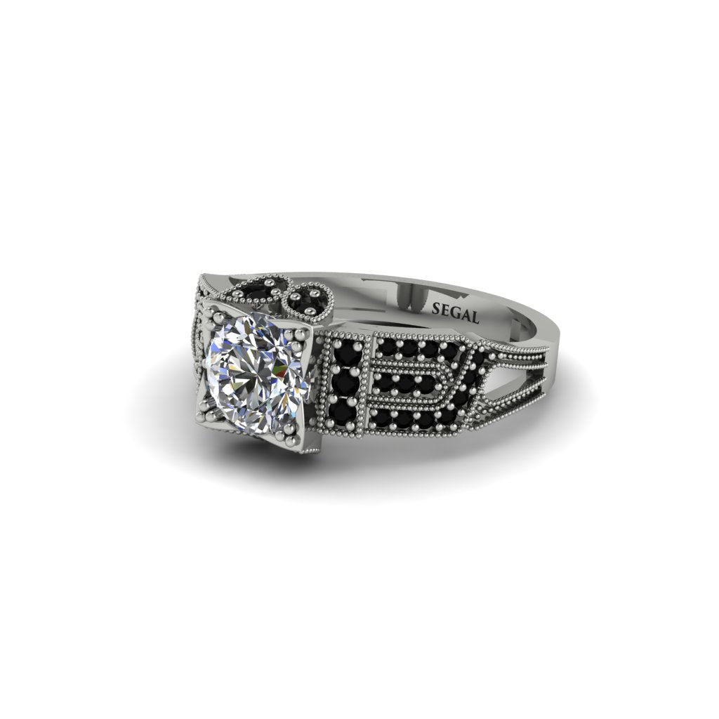 Diamond Milgrain Gold Engagement Ring - Lyric No. 33