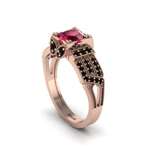 Ruby Milgrain Gold Engagement Ring - Lyric No. 41 image 1