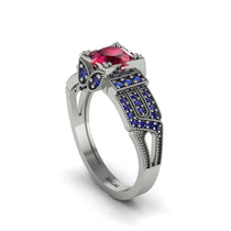 Ruby Milgrain Gold Engagement Ring - Lyric No. 72 image 1