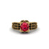 Ruby Milgrain Gold Engagement Ring - Lyric No. 40 image 2