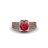 Ruby Milgrain Gold Engagement Ring - Lyric No. 11