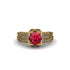 Ruby Milgrain Gold Engagement Ring - Lyric No. 10