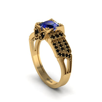 Sapphire Milgrain Gold Engagement Ring - Lyric No. 43 image 1