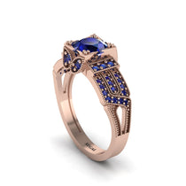 Sapphire Milgrain Gold Engagement Ring - Lyric No. 74 image 1
