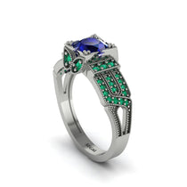 Sapphire Milgrain Gold Engagement Ring - Lyric No. 30 image 1