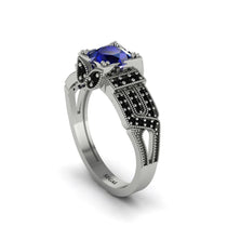 Sapphire Milgrain Gold Engagement Ring - Lyric No. 45 image 1