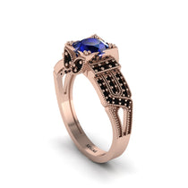Sapphire Milgrain Gold Engagement Ring - Lyric No. 44 image 1