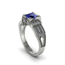 Sapphire Milgrain Gold Engagement Ring - Lyric No. 15 image 1