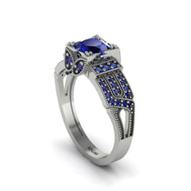 Sapphire Milgrain Gold Engagement Ring - Lyric No. 75 image 1