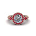 Milgrain Halo Pave Diamond Engagement Ring - Mabel No. 47