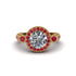 Milgrain Halo Pave Diamond Engagement Ring - Mabel No. 46