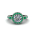 Milgrain Halo Pave Diamond Engagement Ring - Mabel No. 18