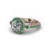 Milgrain Halo Pave Diamond Engagement Ring - Mabel No. 17