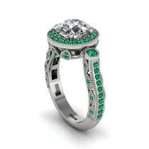 Milgrain Halo Pave Diamond Engagement Ring - Mabel No. 18 image 1