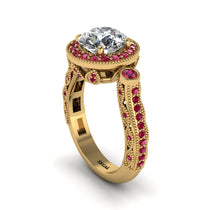 Milgrain Halo Pave Diamond Engagement Ring - Mabel No. 46 image 1