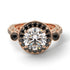 Milgrain Halo Pave Diamond Engagement Ring - Mabel No. 32 image 2