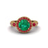 Milgrain Halo Pave Emerald Engagement Ring - Mabel No. 49