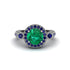Milgrain Halo Pave Emerald Engagement Ring - Mabel No. 66