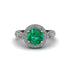 Milgrain Halo Pave Emerald Engagement Ring - Mabel No. 6