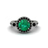 Milgrain Halo Pave Emerald Engagement Ring - Mabel No. 36 image 3