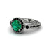 Milgrain Halo Pave Emerald Engagement Ring - Mabel No. 36 image 2