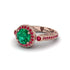 Milgrain Halo Pave Emerald Engagement Ring - Mabel No. 50