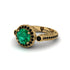 Milgrain Halo Pave Emerald Engagement Ring - Mabel No. 34