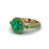 Milgrain Halo Pave Emerald Engagement Ring - Mabel No. 19