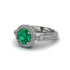 Milgrain Halo Pave Emerald Engagement Ring - Mabel No. 6 image 3