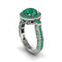 Milgrain Halo Pave Emerald Engagement Ring - Mabel No. 21
