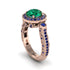 Milgrain Halo Pave Emerald Engagement Ring - Mabel No. 65