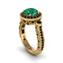 Milgrain Halo Pave Emerald Engagement Ring - Mabel No. 34 image 1