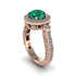 Milgrain Halo Pave Emerald Engagement Ring - Mabel No. 5 image 1