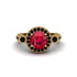Milgrain Halo Pave Ruby Engagement Ring - Mabel No. 40 image 2