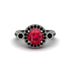 Milgrain Halo Pave Ruby Engagement Ring - Mabel No. 42