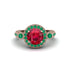 Milgrain Halo Pave Ruby Engagement Ring - Mabel No. 26