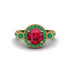 Milgrain Halo Pave Ruby Engagement Ring - Mabel No. 25 image 2