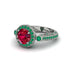 Milgrain Halo Pave Ruby Engagement Ring - Mabel No. 27