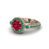 Milgrain Halo Pave Ruby Engagement Ring - Mabel No. 26