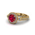 Milgrain Halo Pave Ruby Engagement Ring - Mabel No. 10
