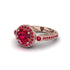 Milgrain Halo Pave Ruby Engagement Ring - Mabel No. 56