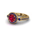 Milgrain Halo Pave Ruby Engagement Ring - Mabel No. 70 image 2