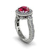Milgrain Halo Pave Ruby Engagement Ring - Mabel No. 12