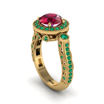 Milgrain Halo Pave Ruby Engagement Ring - Mabel No. 25 image 1