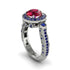 Milgrain Halo Pave Ruby Engagement Ring - Mabel No. 72