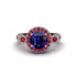 Milgrain Halo Pave Sapphire Engagement Ring - Mabel No. 60