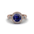 Milgrain Halo Pave Sapphire Engagement Ring - Mabel No. 14