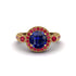 Milgrain Halo Pave Sapphire Engagement Ring - Mabel No. 58 image 2