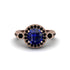 Milgrain Halo Pave Sapphire Engagement Ring - Mabel No. 44