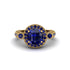 Milgrain Halo Pave Sapphire Engagement Ring - Mabel No. 73 image 2
